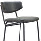 Set of Two 26" Black Faux Leather and Steel Low Back Counter Height Bar Chairs