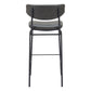 Set of Two 26" Black Faux Leather and Steel Low Back Counter Height Bar Chairs