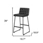 Set of Two 30" Black Faux Leather And Steel Bar Height Bar Chairs
