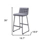 Set of Two 30" Gray And Black Fabric And Steel Bar Height Bar Chairs