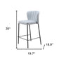 Set of Two 26" Gray And Black Faux Leather And Steel Counter Height Bar Chairs
