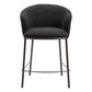 26" Black and Bronze Shearling and Steel Counter Height Bar Chair