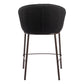 26" Black and Bronze Shearling and Steel Counter Height Bar Chair