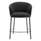 26" Black and Bronze Shearling and Steel Counter Height Bar Chair