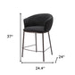 26" Black and Bronze Shearling and Steel Counter Height Bar Chair