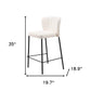 Set of Two 26" Cream And Black Faux Leather And Steel Counter Height Bar Chairs