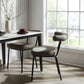 Set of Two Green and Black Upholstered Chenille Open Back Dining Side Chairs