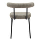Set of Two Green and Black Upholstered Chenille Open Back Dining Side Chairs