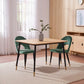 Set of Two Green Black and Gold Upholstered Velvet Open Back Dining Side Chairs