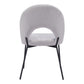 Set of Two Gray and Black Velvet And Steel Velvet And Steel Tropical Floral Dining Side Chairs