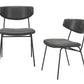 Set of Two Gray and Black Upholstered Faux Leather Open Back Dining Side Chairs