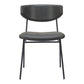 Set of Two Gray and Black Upholstered Faux Leather Open Back Dining Side Chairs