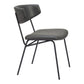 Set of Two Gray and Black Upholstered Faux Leather Open Back Dining Side Chairs