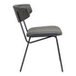 Set of Two Gray and Black Upholstered Faux Leather Open Back Dining Side Chairs