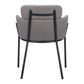 Set of Two Gray and Black Upholstered Faux Leather Dining Arm Chairs