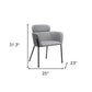 Set of Two Gray and Black Upholstered Faux Leather Dining Arm Chairs