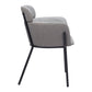 Set of Two Gray and Black Upholstered Faux Leather Dining Arm Chairs