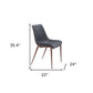 Set of Two Black and Brown Upholstered Faux Leather Dining Side Chairs
