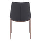 Set of Two Black and Brown Upholstered Faux Leather Dining Side Chairs