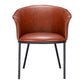 Brown and Black Upholstered Faux Leather Dining Arm Chair