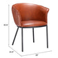 Brown and Black Upholstered Faux Leather Dining Arm Chair