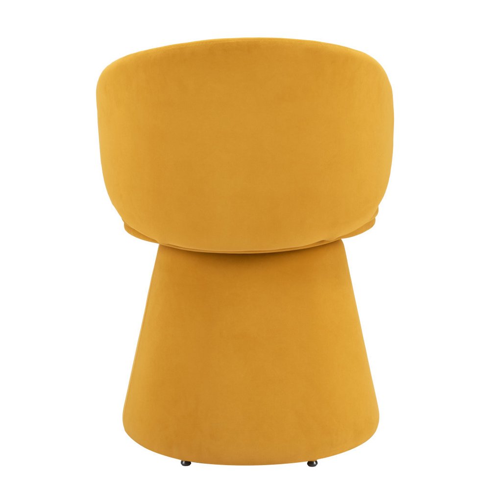 Orange Upholstered Velvet Swivel Dining Side Chair