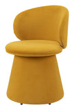 Orange Upholstered Velvet Swivel Dining Side Chair
