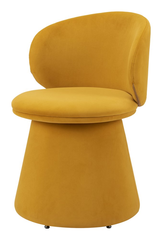 Orange Upholstered Velvet Swivel Dining Side Chair