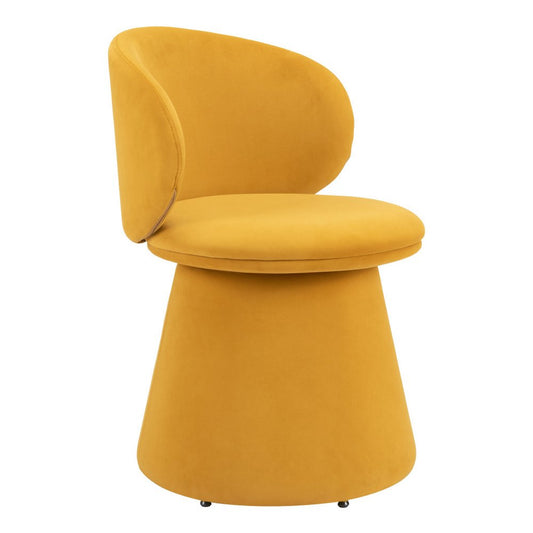 Orange Upholstered Velvet Swivel Dining Side Chair
