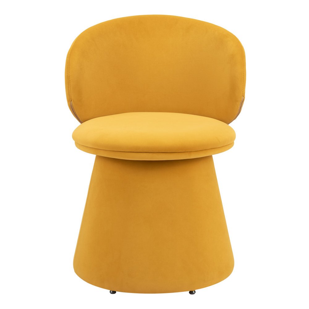Orange Upholstered Velvet Swivel Dining Side Chair