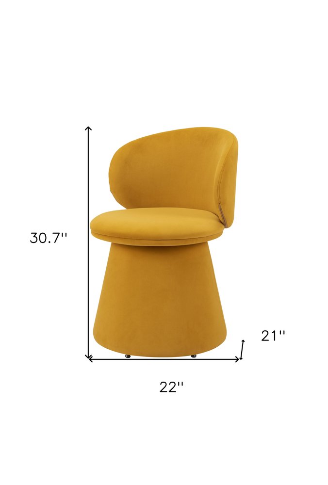 Orange Upholstered Velvet Swivel Dining Side Chair
