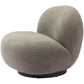 30" Khaki And Black Faux Shearling And Upholstered Slipper Chair