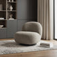 30" Khaki And Black Faux Shearling And Upholstered Slipper Chair