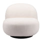 30" Cream And Black Faux Shearling And Upholstered Slipper Chair