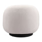 30" Cream And Black Faux Shearling And Upholstered Slipper Chair