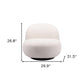 30" Cream And Black Faux Shearling And Upholstered Slipper Chair