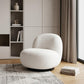 30" Cream And Black Faux Shearling And Upholstered Slipper Chair