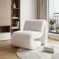26" White Corduroy And Upholstered Lounge Chair
