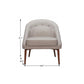 28" Gray And Brown Fabric And Upholstered Tufted Barrel Chair