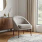 28" Gray And Brown Fabric And Upholstered Tufted Barrel Chair