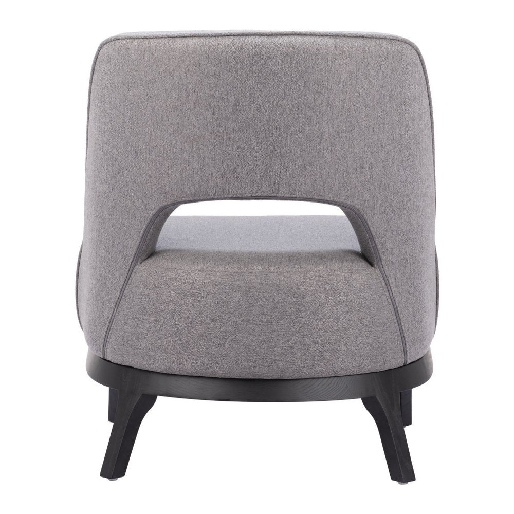 26" Gray And Black Upholstered Lounge Chair
