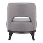 26" Gray And Black Upholstered Lounge Chair