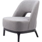 26" Gray And Black Upholstered Lounge Chair