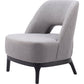 26" Gray And Black Upholstered Lounge Chair