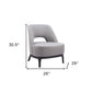 26" Gray And Black Upholstered Lounge Chair