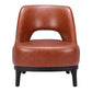 26" Brown And Black Faux Leather And Faux Leather Lounge Chair