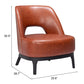26" Brown And Black Faux Leather And Faux Leather Lounge Chair