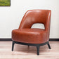 26" Brown And Black Faux Leather And Faux Leather Lounge Chair