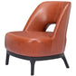 26" Brown And Black Faux Leather And Faux Leather Lounge Chair