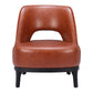 26" Brown And Black Faux Leather And Faux Leather Lounge Chair